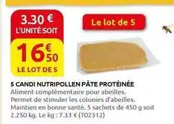 Rural Master 5 candi nutripollen pâte protéinée offre