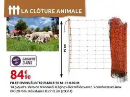 Rural Master Filet ovins électrifiable 50 m-h.0.90 m offre