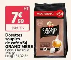 Promocash Grand'mère - dosettes souples de café offre