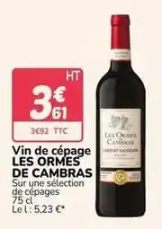 Promocash Cambras - vin de cépage offre
