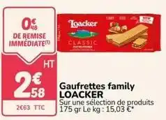 Promocash Loacker - gaufrettes family offre