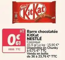 Promocash Nestlé - barre chocolatée kitkat offre
