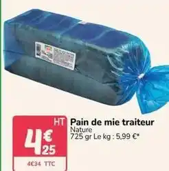 Promocash Pain de mie traiteur offre