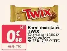 Promocash Twix - barre chocolatee offre