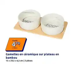 Action Gamelles en céramique sur plateau en bambou offre
