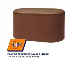 Action Pouf de rangement avec plateau offre
