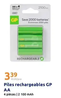 Action Piles rechargeables gp aa offre