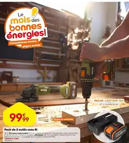Weldom Worx - pack de 2 outils sans fil offre