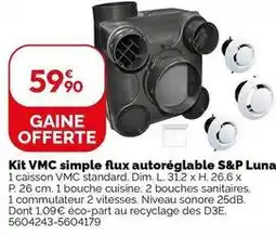 Weldom Soler & palau - kit vmc simple flux autoreglable offre