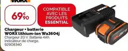 Weldom Worx - chargeur + batterie lthium-ion wa3604j offre