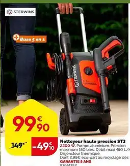 Weldom Sterwins - nettoyeur haute pression st3 offre
