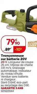 Weldom Worx - tronçonneuse sur batterie 20v offre
