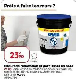Weldom Semin - enduit de rénovation et garnissant en pâte offre