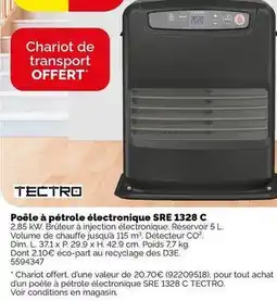 Weldom Tectro - poêle à pétrole électronique sre 1328 c offre