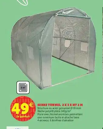 Serre tunnel 2 x 3 x HT 2 M
