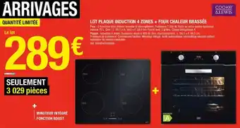 Brico Dépôt Lot plaque induction 4 zones + four chaleur brassée offre