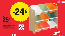 E.Leclerc Drive Meuble de rangement enfant 9 bacs multicolores offre