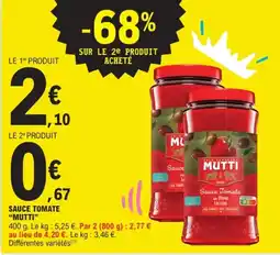 E.Leclerc Drive MUTTI Sauce Tomate offre