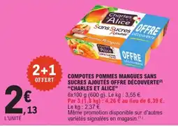 E.Leclerc Drive Charles & Alice Compotes pommes mangues offre