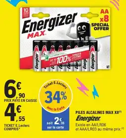 E.Leclerc Drive Energizer Piles Alcalines MAX offre