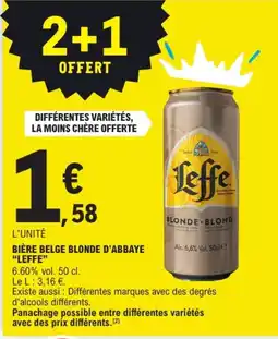 E.Leclerc Drive Leffe Bière belge blonde d'abbaye offre