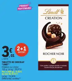 E.Leclerc Express Lindt TABLETTE DE CHOCOLAT offre