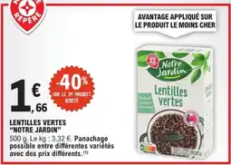 E.Leclerc Express Notre Jardin Lentilles vertes offre