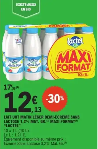Lactel Lait UHT Matin Léger