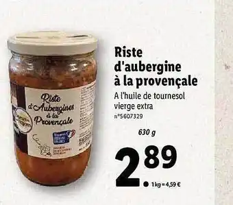 Riste D'aubergine à La Provençale