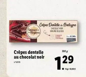 Lidl Crêpes Dentelle Au Chocolat Noir Saveurs De Nos Régions offre