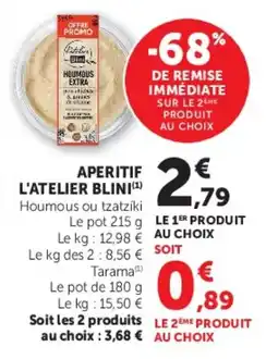 Hyper U L'ATELIER BLINI Houmous offre