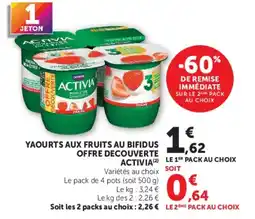 U Express ACTIVIA Yaourts aux fruits au bifidus offre