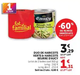U Express d'aucy Haricots Verts & Haricots Beurre offre