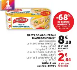 U Express SAUPIQUET Filets de Maquereau Blanc offre