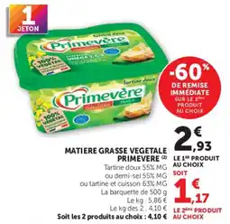U Express Primevère Matière Grasse Végétale offre