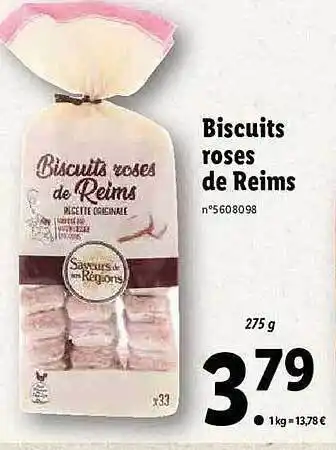 Lidl Biscuits Roses De Reims Saveurs De Nos Régions offre
