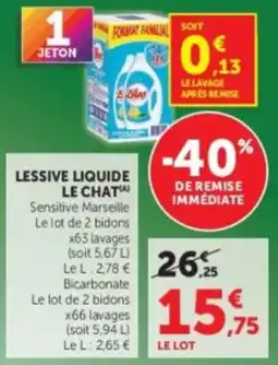 Hyper U LE CHAT Lessive liquide offre