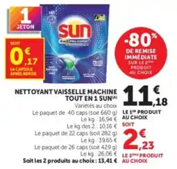 Hyper U SUN Nettoyant vaisselle machine offre