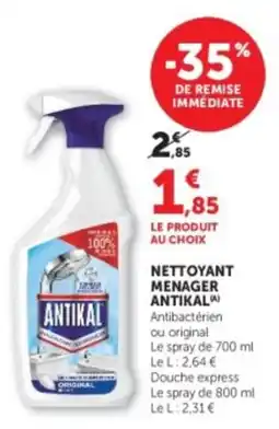 Hyper U ANTIKAL NETTOYANT MENAGER offre