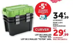 Hyper U CURVER LOT DE 3 MALLES "TOTEM" offre