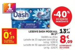 Hyper U Dash Lessive Pods All In 1 offre