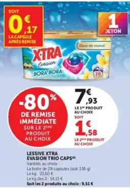 Hyper U XTRA Lessive Evasion Trio Caps offre