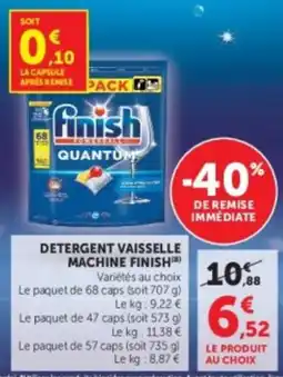 Hyper U Finish Detergent vaisselle machine offre