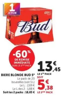 Hyper U Bud Biere blonde offre