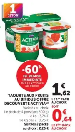Hyper U ACTIVIA Yaourts aux fruits offre