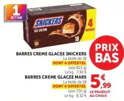 Hyper U SNICKERS BARRES CREME GLACEE offre