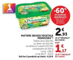 Hyper U Primevère Matière Grasse Végétale offre
