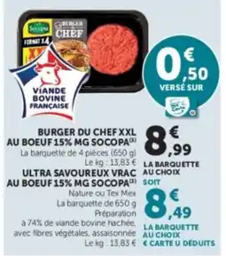 Hyper U BEBER CHEF BURGER DU CHEF XXL offre
