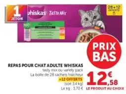 Hyper U Whiskas Repas pour chat adulte offre