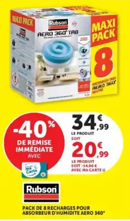 Hyper U Rubson absorbeur d'humidite aero 360° offre